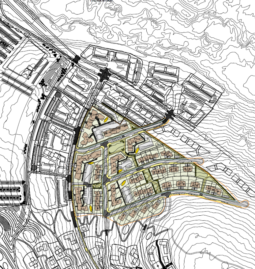 Skýringarmynd af 2 áfanga deiliskipulags